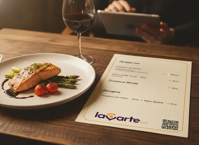 Печатно меню с QR код на масата